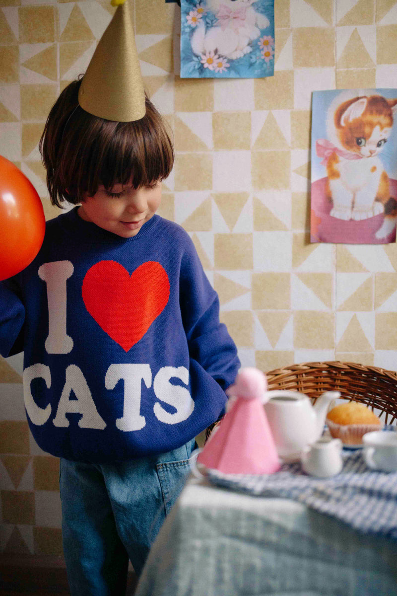 I LOVE CATS KNITTED SWEATER TABBY