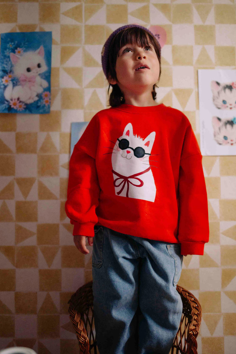 PURRLOCK HOLMES SWEATER RED