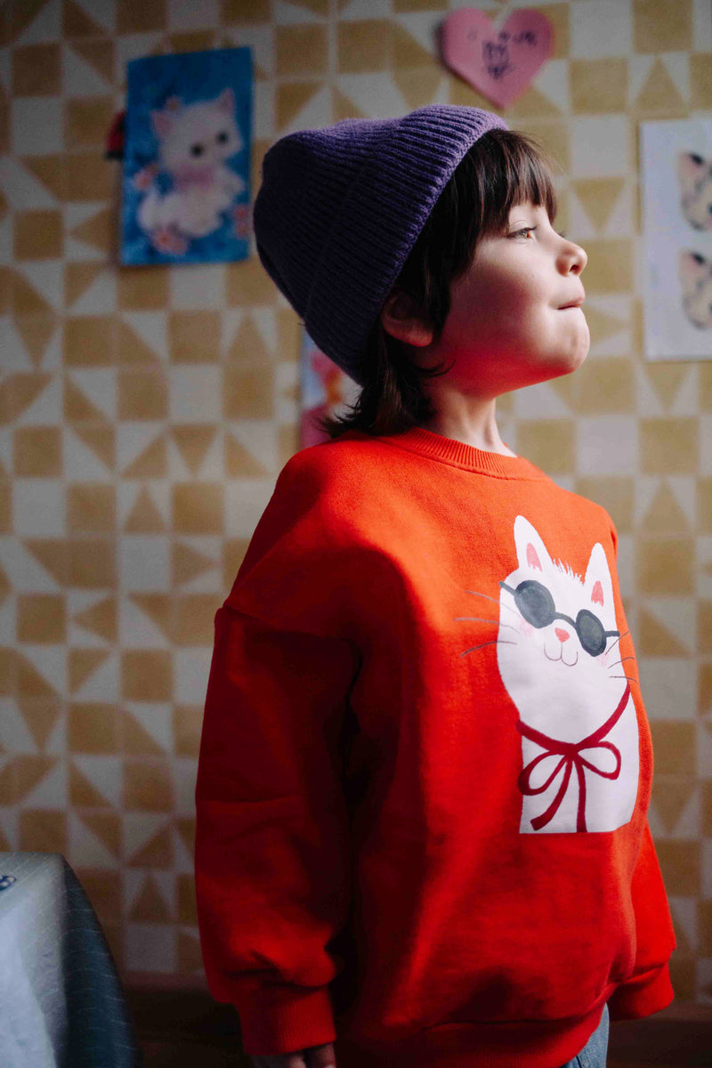 PURRLOCK HOLMES SWEATER RED