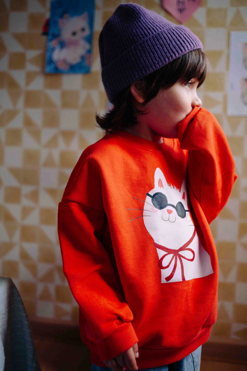 PURRLOCK HOLMES SWEATER RED