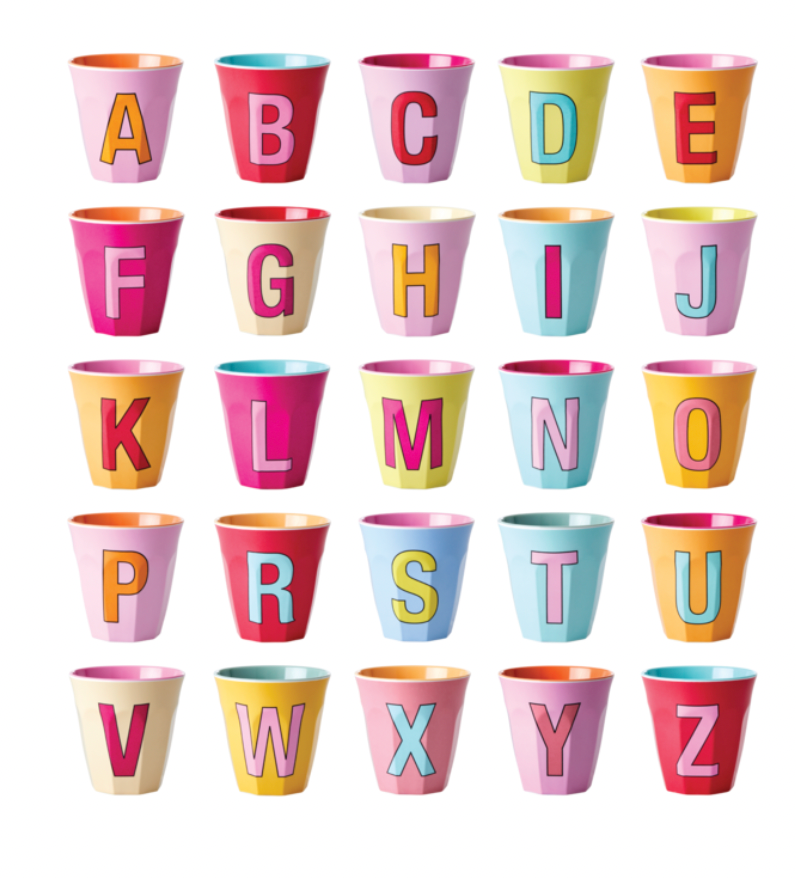 RICE - MELAMINE ALPHABET CUP – PINK